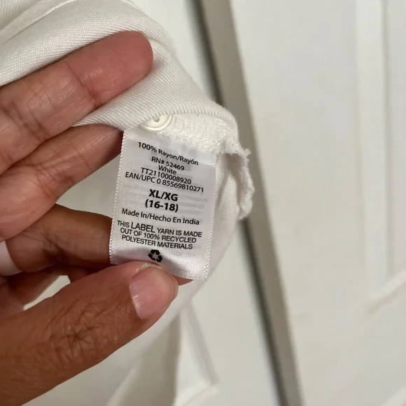 Light Cream Button-Front Women's Blouse Time and Tru XL 16-18 - Picture 11 of 13